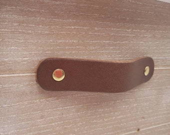 Leather handle for drawers and furniture