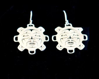 Kolczyki słoneczne - Northwest Coast Sterling Silver