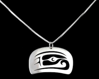 Wisiorek z głową łososia - Northwest Coast Sterling Silver