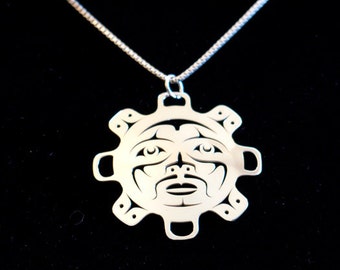 Wisiorek słońce - Northwest Coast Sterling Silver