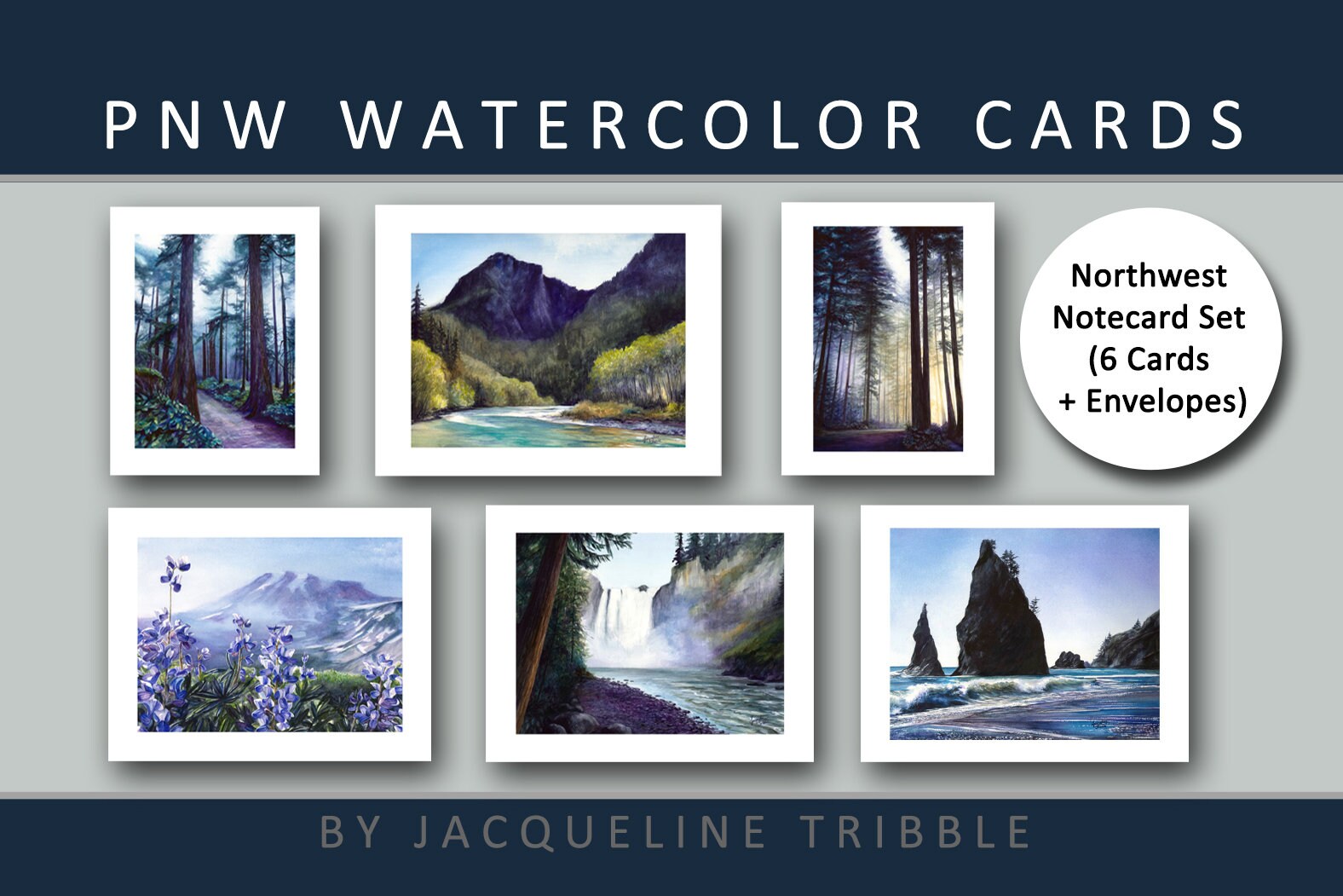Northwest Choose Your Own Set- National Parks Watercolor Art Gift Set- Blank Notecards- Southwest Southeast Midwest Northeast