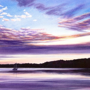 Watercolor Print | Penn Cove on Whidbey Island | Artist Jacqueline Tribble