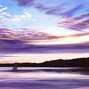 Watercolor Print Penn Cove on Whidbey Island Artist Jacqueline Tribble afbeelding 1