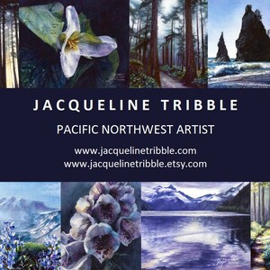 Watercolor Print Franklin Falls Snoqualmie, North Bend, Waterfall, Northwest, PNW, Northwest Art, Hiking, Jacqueline Tribble, PNW Art image 5