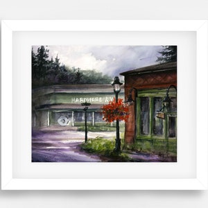 Watercolor Print The Old Bank in Historic Snoqualmie Artist Jacqueline Tribble image 2