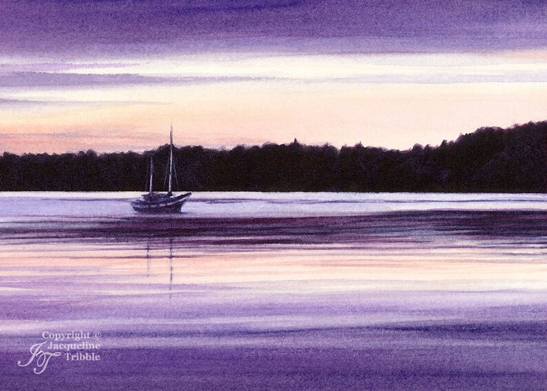 Watercolor Print Penn Cove on Whidbey Island Artist Jacqueline Tribble afbeelding 2