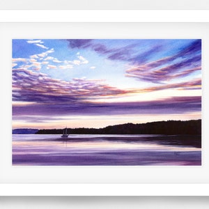 Watercolor Print Penn Cove on Whidbey Island Artist Jacqueline Tribble afbeelding 3