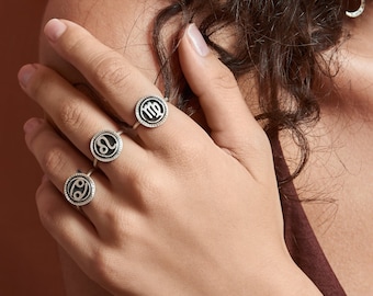 Virgo ring, Astrology sign ring, Sterling Silver 925, Virgo symbol, September Girl