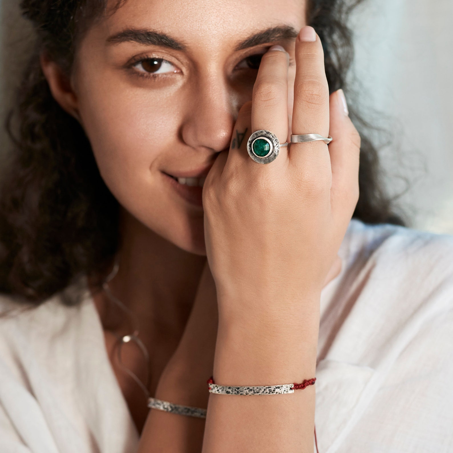 Fairy Ring Green Jade Ring Verdite Gemstone Ring Green Etsy