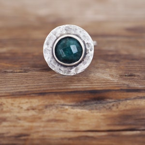 Green jade ring, verdite gemstone ring, green gemstone boho silver ring, Fairy Ring, image 7