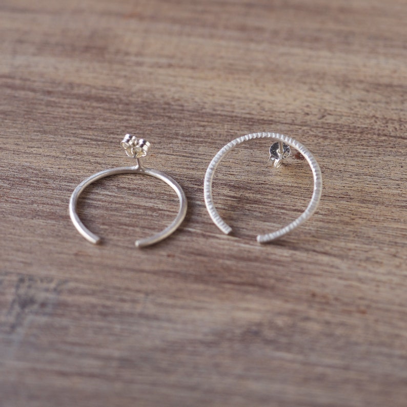 Illusion Hoop Earrings, Sterling Silver Contemporary Jewelry, Huggie Hoops, Lenti Jewelry image 6