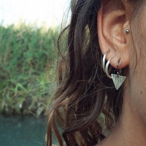 Triangle silver earrings, Geometric Sterling silver 925 earrings, minimalist earrings for her image 6
