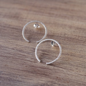 Illusion Hoop Earrings, Sterling Silver Contemporary Jewelry, Huggie Hoops, Lenti Jewelry image 7