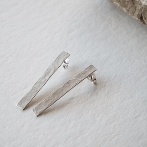 Zilveren Bar Oorbellen, Sterling Zilveren Stud Oorbellen, Minimalistische Oorbellen, Geometrische Oorbellen