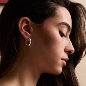 small hinge hoop earrings, sterling silver or gold filled, dainty hoops, lightweight earrings, latch back earrings