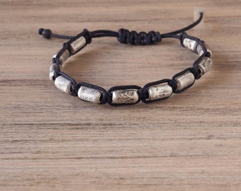 Silver bracelet, men bracelet, single bracelet, boyfriend gift, sterling silver bead bracelet