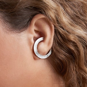 Boucles d'oreilles illusion, Boucles d'oreilles en argent, Créoles uniques, Boucles d'oreilles unisexe, Boucles d'oreilles wrap, Bijoux lenti