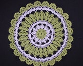 Salad white crochet doily-medium doily-Home decor-white crochet doilies-light green doily-salad crochet doily -Handmade tablecloth