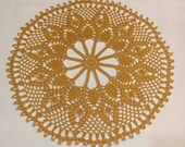 READY TO SHIP Gold crochet doily Round doilies gold doilies gold tablecloh Home decor crochet doilies Mother 39 s Day Handmade tablecloth