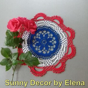 Crochet doily -  Round doilies - Small doily - Home decor - red crochet doilies - Mother&#39;s Day - Handmade tablecloth
