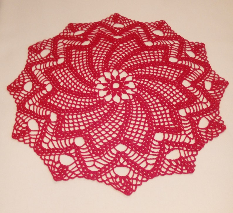 Red Crochet Doily Round Doilies Red Doily Home Decor - Etsy