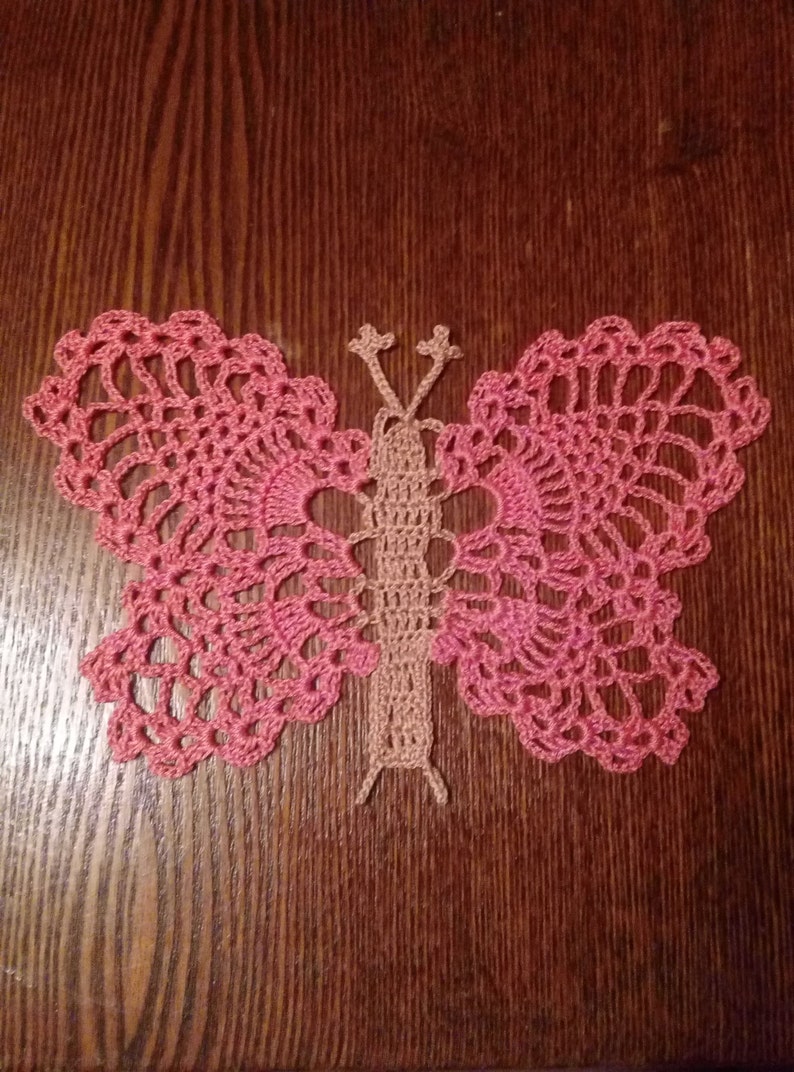Butterfly applique Crochet Doily Mini Doilies Сlothing Etsy