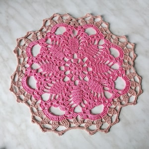 Sale!!!Crochet doily -  Round doilies - Small doily - Home decor - Pink crochet doilies - Mother&#39;s Day - Handmade - Handmade tablecloth