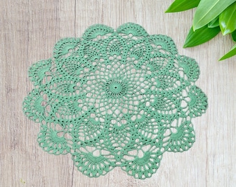 crochet doily 17,3 "-round doily-turquoise doily-Home decor-turquoise crochet doilies-Handmade doily-Handmade tablecloth