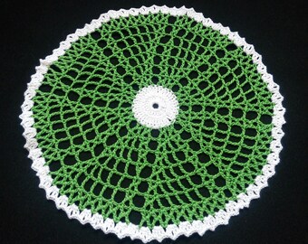 Christmas crochet doily- Green doily-white doily-cheap doily-crochet doilies-crochet napkin-small doily-Handmade tablecloth-Home decor