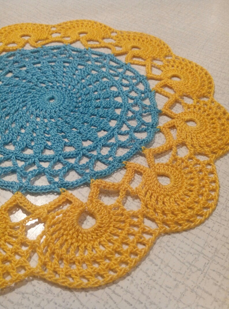 Crochet Doily Small Doily Home Decor Yellow Crochet Etsy