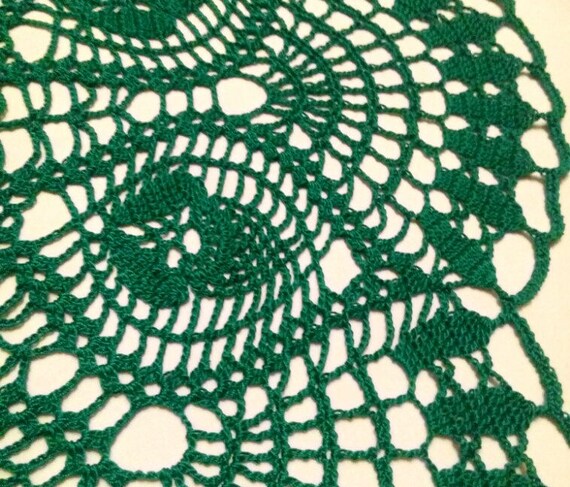 Emerald crochet doily-large doily-Home decor-Green crochet doilies-Mother/'s Day-Large tablecloth=Handmade-Handmade tablecloth