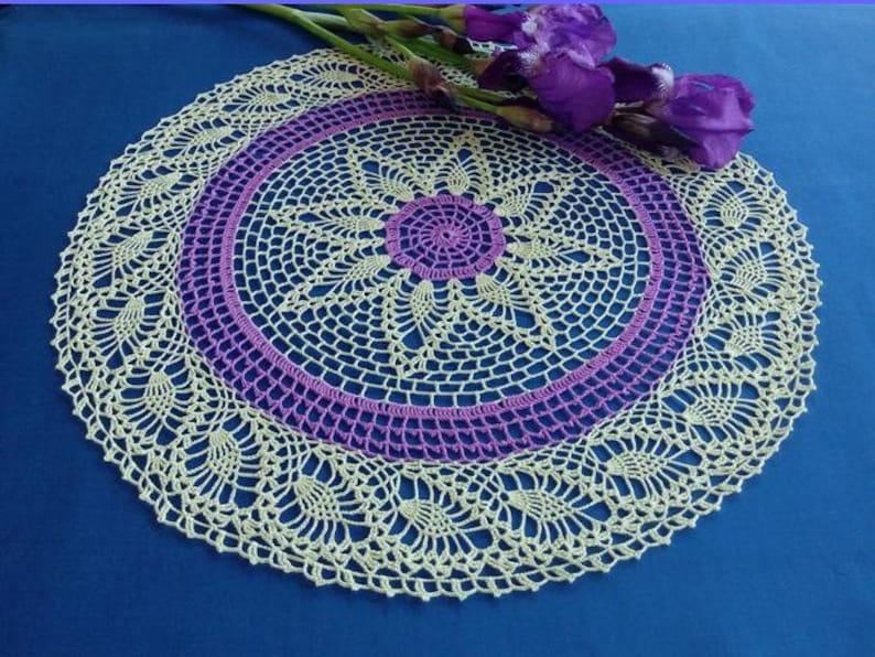 Crochet Doily Home Decor Purple Crochet Doilies Light Green Crochet