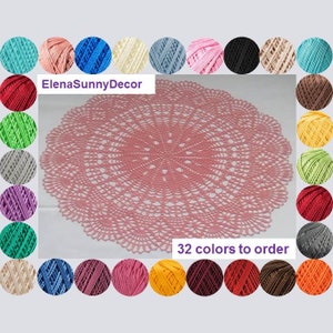 Choose color-Peach crochet doily-Round doilies-Large doily-Home decor -Pink crochet doilies - Mother&#39;s Day - Handmade - Handmade tablecloth