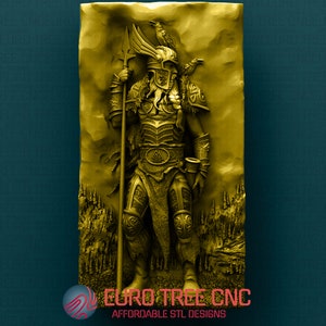 Odin Viking Celtic 3D STL Model, CNC Router Engraver, Artcam, Aspire, CNC files, Wood, Art, Wall Decor, Cnc, Cutt3d