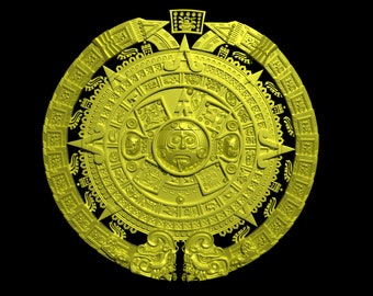 Mayan Aztec Calendar 3D STL Model: CNC Router Files