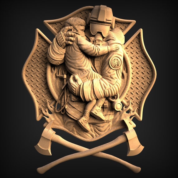 Firefighter Rescue 3D STL Model CNC Router Engraver Artcam - Etsy