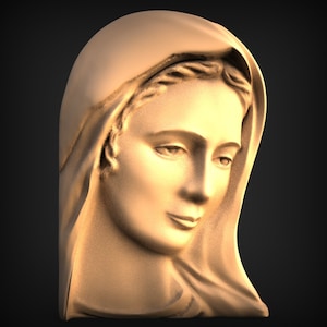 Modelo 3D STL de la Virgen María, grabador de enrutador CNC, Artcam, Aspire, archivos CNC, madera, arte, decoración de pared, CNC, Cutt3d