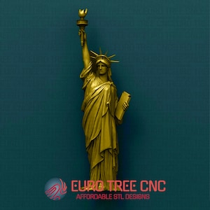Modelo 3D STL da Estátua da Liberdade, gravador de roteador CNC, Artcam, Aspire, arquivos CNC, madeira, arte, decoração de parede, Cnc, Cutt3d