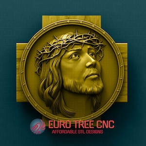 Jesus Christus Gesicht 3D STL Modell, CNC Router Engraver, Artcam, Aspire, CNC Dateien, Holz, Kunst, Wanddekor, Cnc, Cutt3d