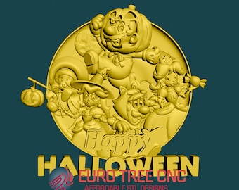 Mario, Peach, Toad, Yoshi, Luigi Halloween  3D STL Model, CNC Router Engraver, Artcam, Aspire, CNC files, Wood, Art, Wall Decor, Cnc, Cutt3d