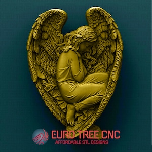 Baby girl angel wings 3D STL Model, CNC Router Engraver, Artcam, Aspire, CNC files, Wood, Art, Wall Decor, Cnc, Cutt3d