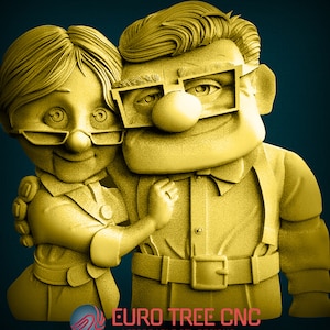 Carl Fredricksen Up 3D STL Model, CNC Router Engraver, Artcam, Aspire, CNC files, Wood, Art, Wall Decor, Cnc, Cutt3d