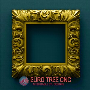 Vintage Frame baroque style  3D STL Model, CNC Router Engraver, Artcam, Aspire, CNC files, Wood, Art, Wall Decor, Cnc, Cutt3d
