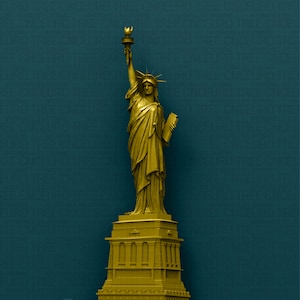 Modelo 3D STL da Estátua da Liberdade, gravador de roteador CNC, Artcam, Aspire, arquivos CNC, madeira, arte, decoração de parede, Cnc, Cutt3d