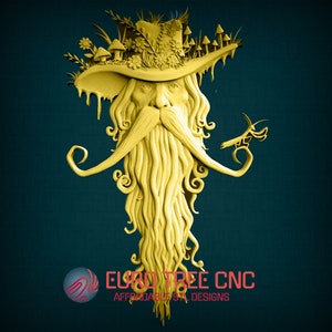 Wizard 3D STL Model, CNC Router Engraver, Artcam, Aspire, CNC files, Wood, Art, Wall Decor, Cnc, Cutt3d