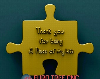 Valentine Puzzle Piece 3D STL Model: CNC Router Engraver File