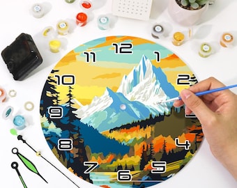 Paint by Numbers Wall Clock DIY Kit | 25cm Wooden Clock to Paint | Creative Home Decor & Gift Idea