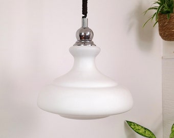 Vintage opaline pendant light, mid century light, vintage ceiling light, mid century chandelier, Yugoslavia 1970