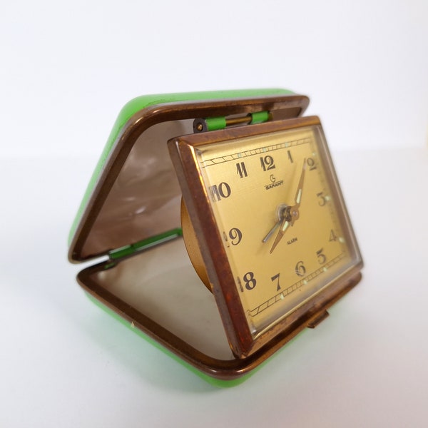 Vintage Travel Alarm Clock Gartant / Retro Clock / Compact Alarm Clock / Portable Clock / Gift for Travelers / Not Work