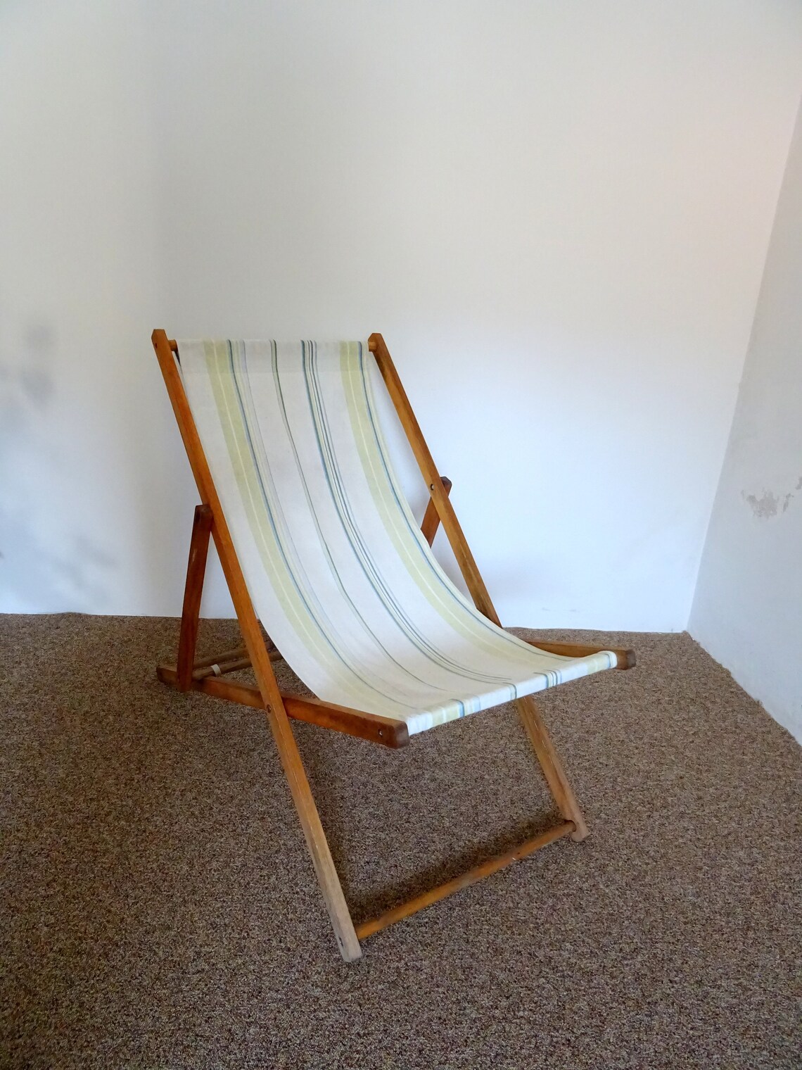 Vintage Wooden Folding Beach Chairs Folding Lounge Chair Etsy UK